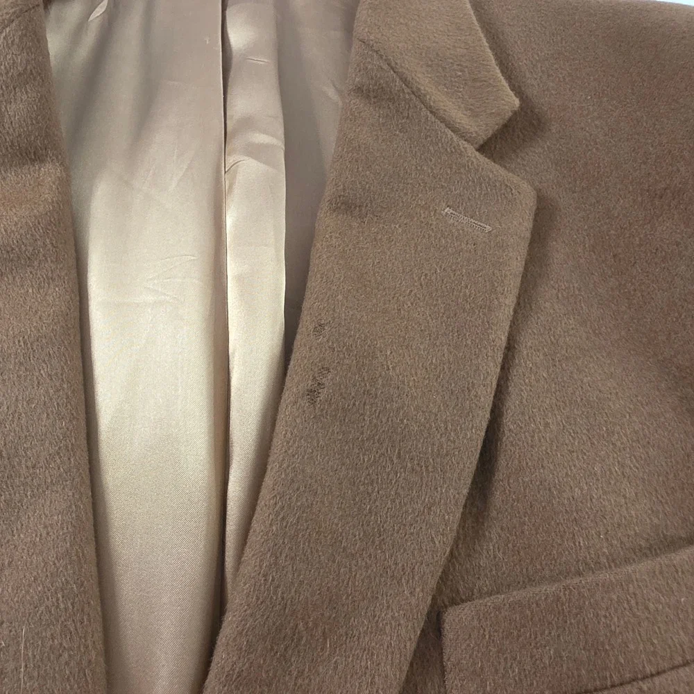 Haspel Blazer Sport‎ Coat B1002 100% Cashmere 2-Button 46L Camel Brown Luxury